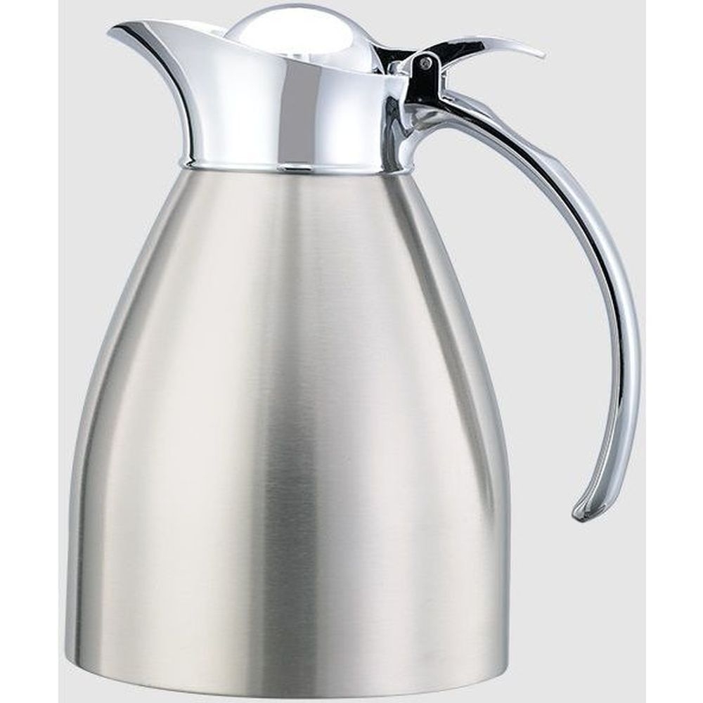 Service Ideas Marquette Series 18/8 Stainless Steel Brushed with Polished Accents Finish Vacuum Insulated Carafe with Flip Top Lid, 0.6 Liter Capacity