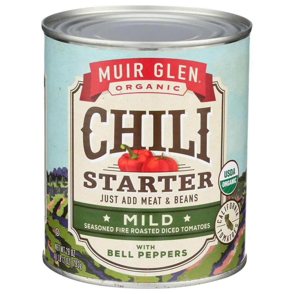 Muir Glen Organic Chili Starter Seasoned Fire Roasted Diced Tomatoes with Bell Peppers, 28 Ounce -- 12 per case
