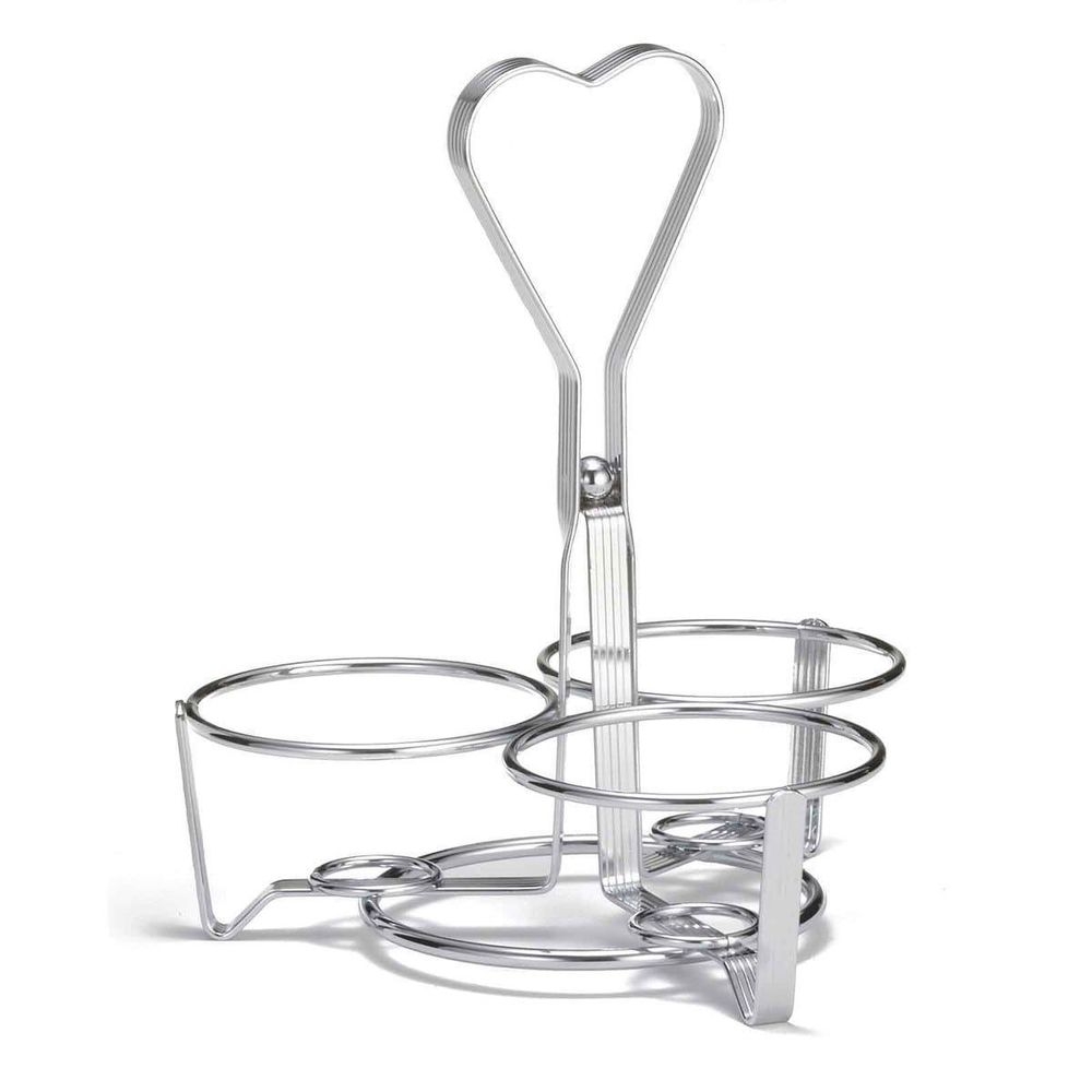 Tablecraft Chrome Plated Three 3.25 inch Ring Dispenser Caddy