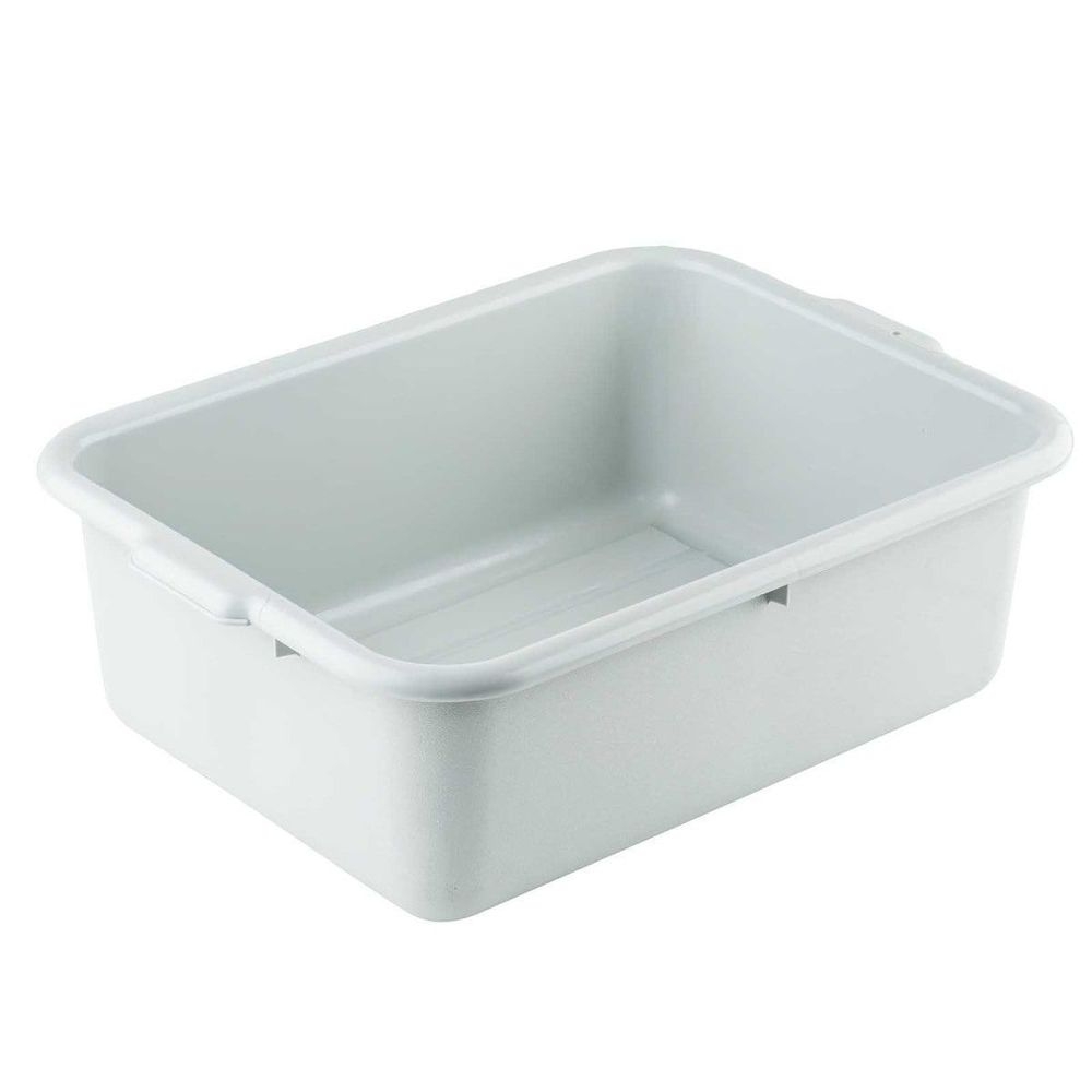 Tablecraft Gray High Density Polypropylene Tote Box, 21.5 x 15.75 x 7 inch -- 12 per case