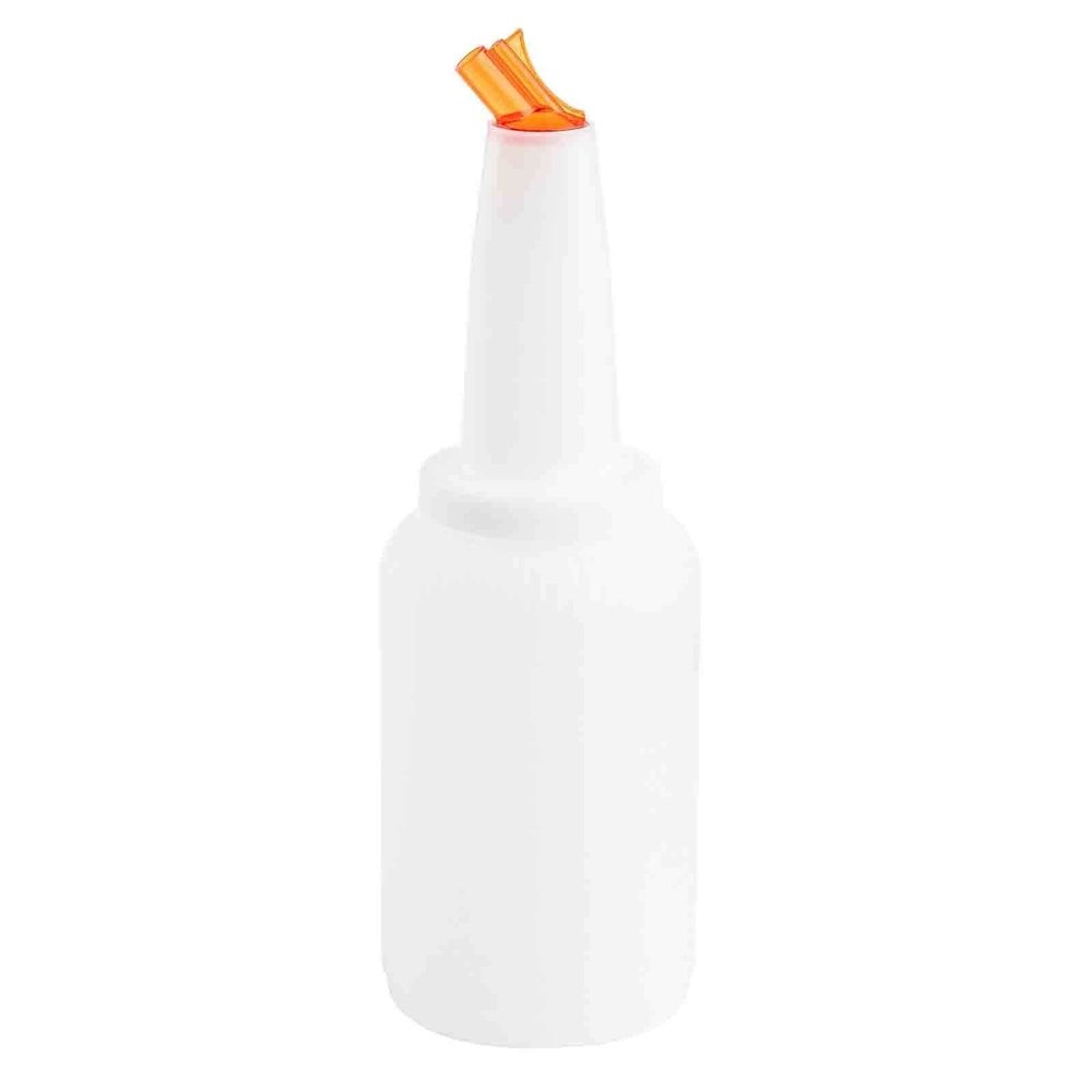 Tablecraft PourMaster Complete Natural Bottle Pourer with Orange Cap and Spout, 0.5 Gallon Capacity -- 6 per case