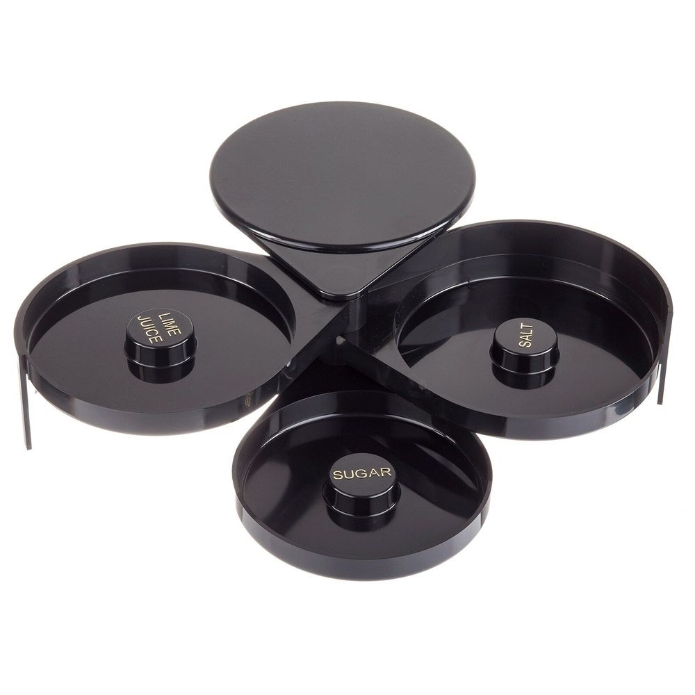 Tablecraft ABS Plastic Black Triple Glass Rimmer, 6.25 x 7.875 x 2.875 inch -- 4 per case