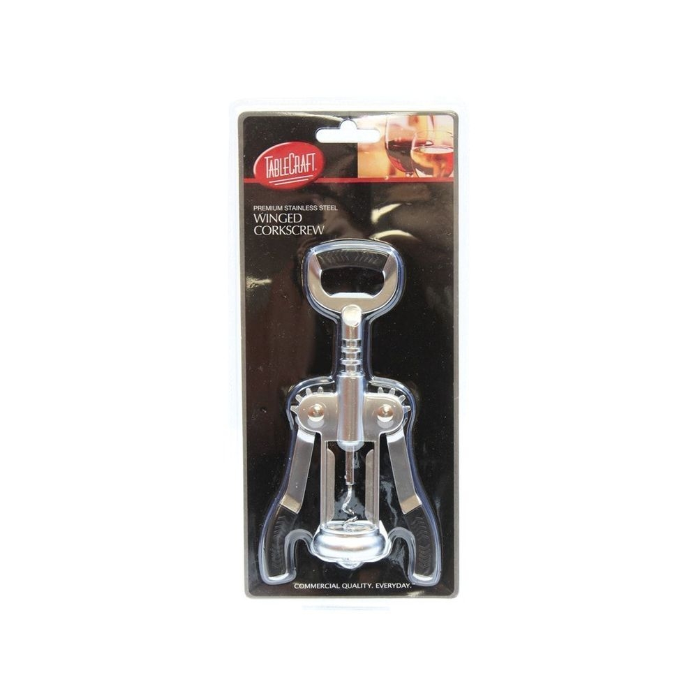 Tablecraft Stainless Steel Nickel Plated Premium Winged Corkscrew, 2.625 x 1.5 x 7.5 inch -- 6 per case