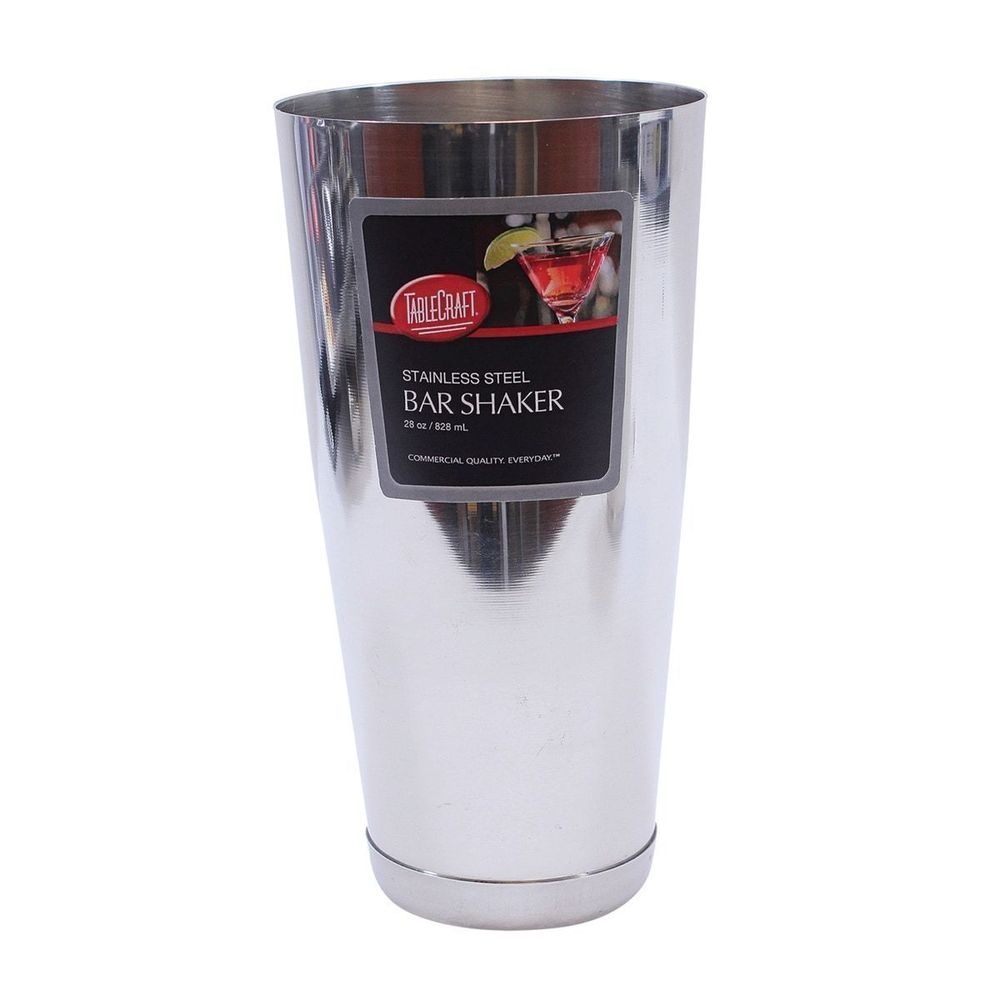 Tablecraft 200 Series Stainless Steel Mirrored Finish Bar Shaker, 28 Ounce Capacity -- 6 per case
