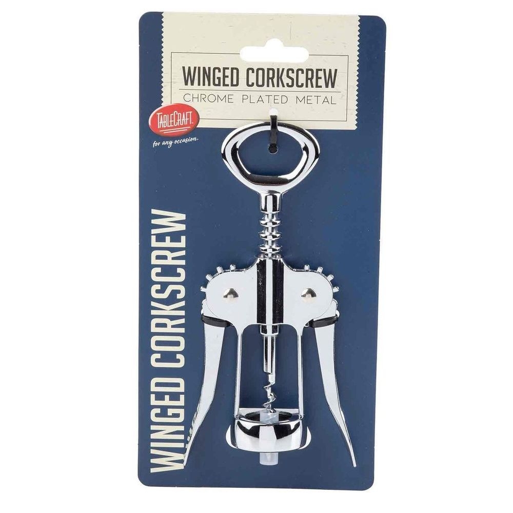 Tablecraft Chrome Plated Winged Corkscrew, 2.875 x 1.625 x 7.5 inch -- 6 per case
