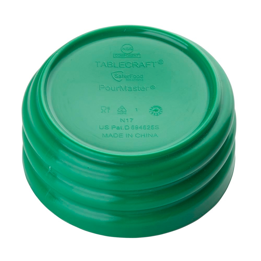 Tablecraft PourMaster High Density Polyethylene Green Replacement Cap Fits N32A, N32VA, N32LPA, N32GR Pourer, 3.625 x 3.625 x 1.625 inch