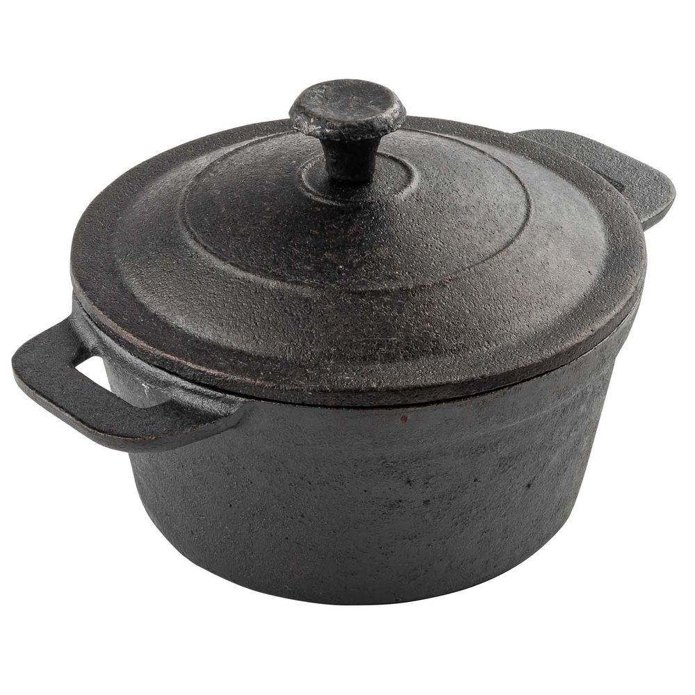 Tablecraft Cast Iron Cookware Casserole with Lid, 18 Ounce Capacity