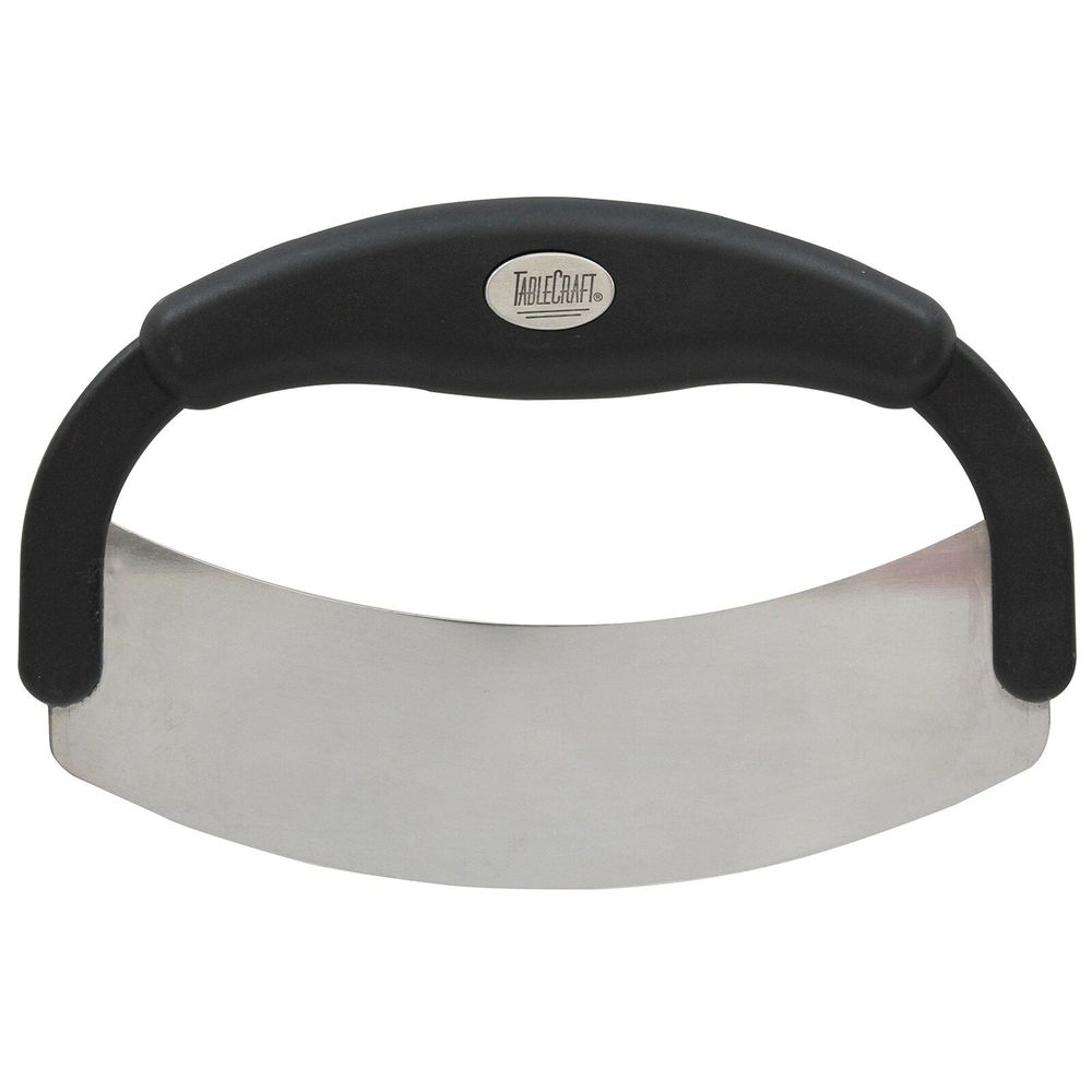 Tablecraft 18-0 Stainless Steel Single Blade Mezzaluna with Polypropylene Handle, 7.5 x 0.875 x 5 inch -- 6 per case