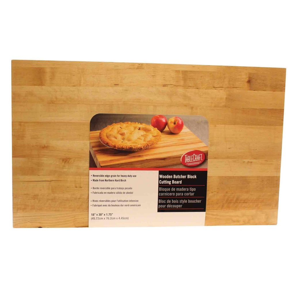 Tablecraft Birchwood Butcher Board Chopping Block, 18 x 30 x 1.75 inch