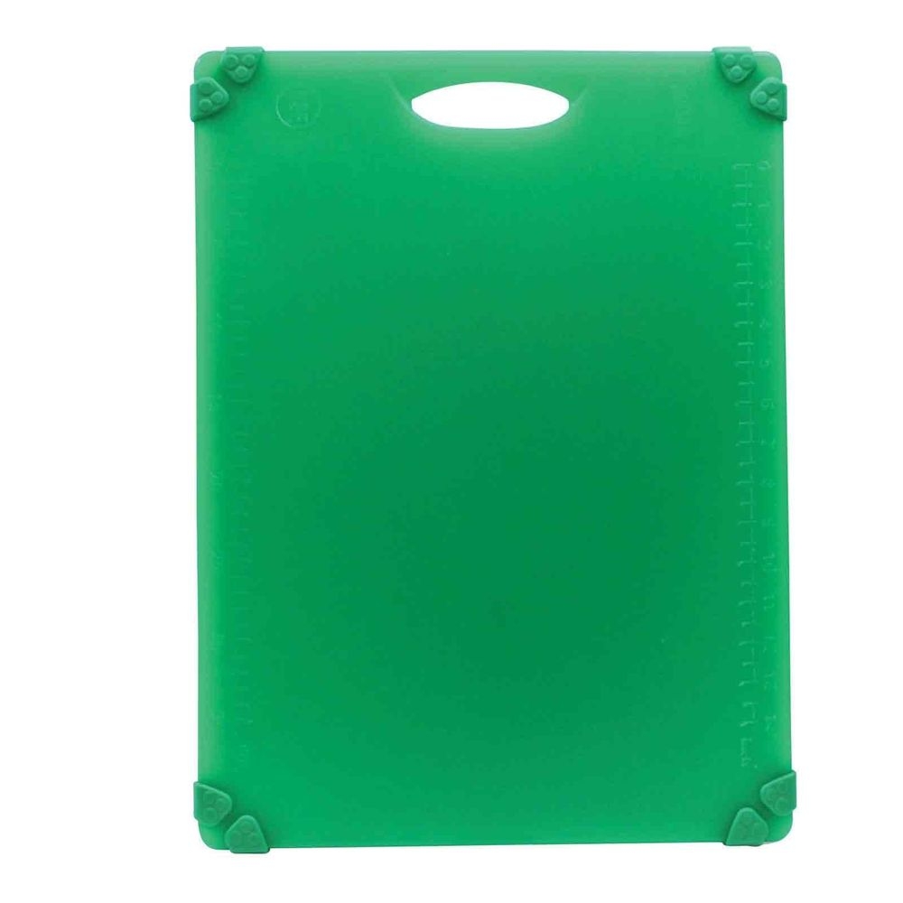 Tablecraft Grippy Polypropylene Green Color Coded Cutting Board with TPE Grips, 20 x 15 x 0.625 inch