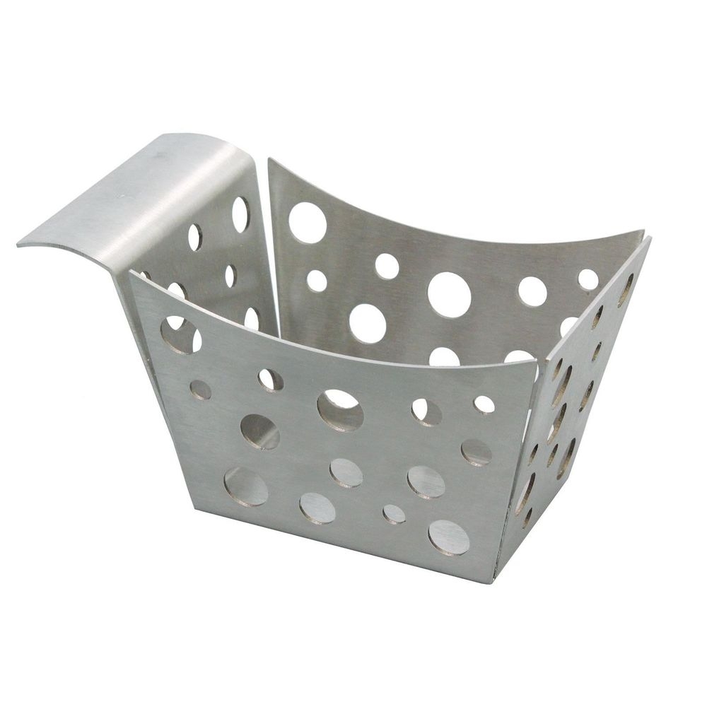 Tablecraft Stainless Steel Stamped Circles Side Basket, 5.375 x 3.375 x 3.125 inch