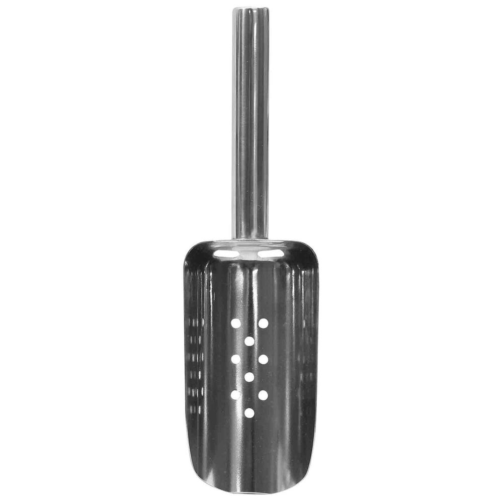 Tablecraft 18-8 Stainless Steel Ice Scoop with Drain Holes, 6 to 10 Ounce Capacity