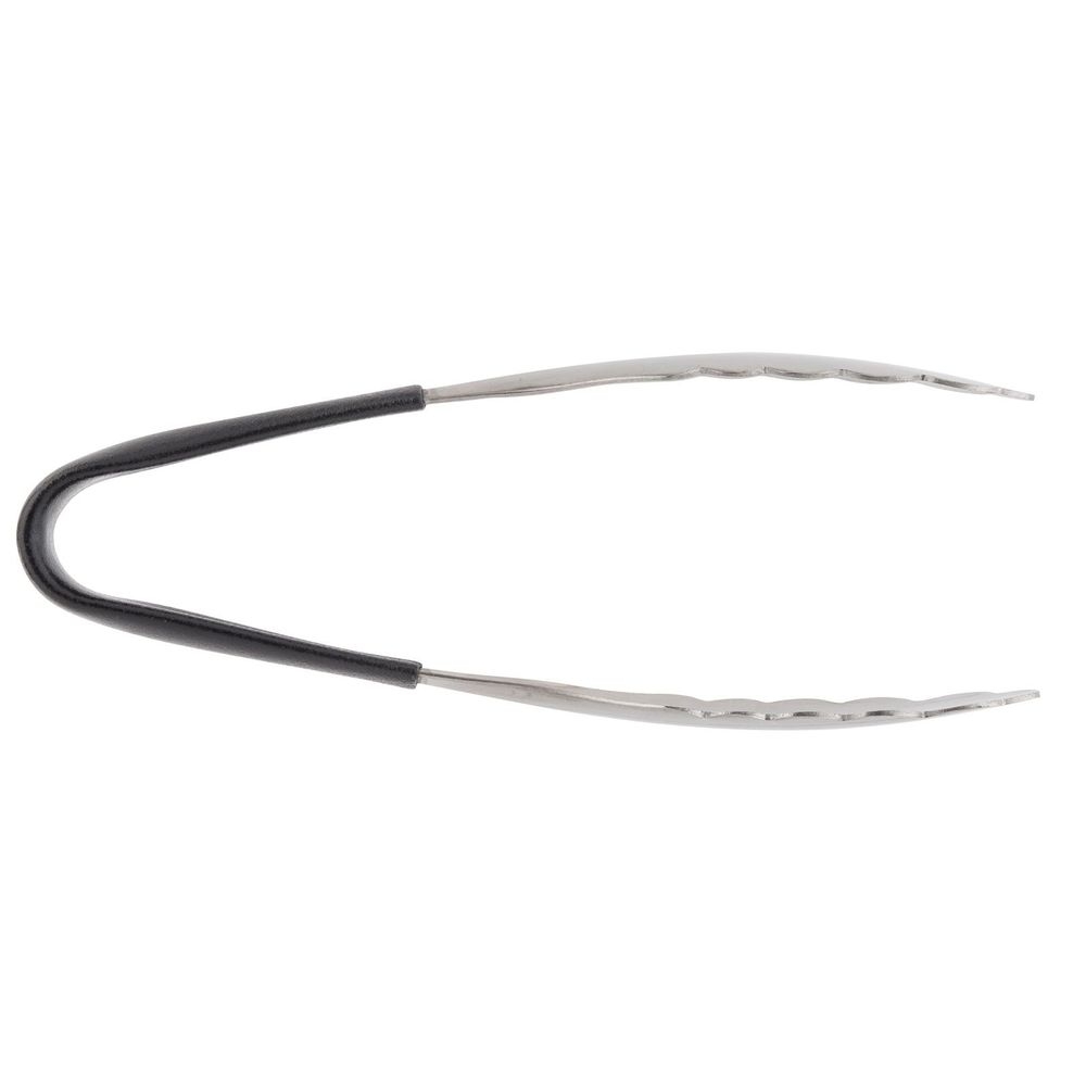 Tablecraft Anti Microbial Black Vinyl Coated Stainless Steel Tong, 6 inch
