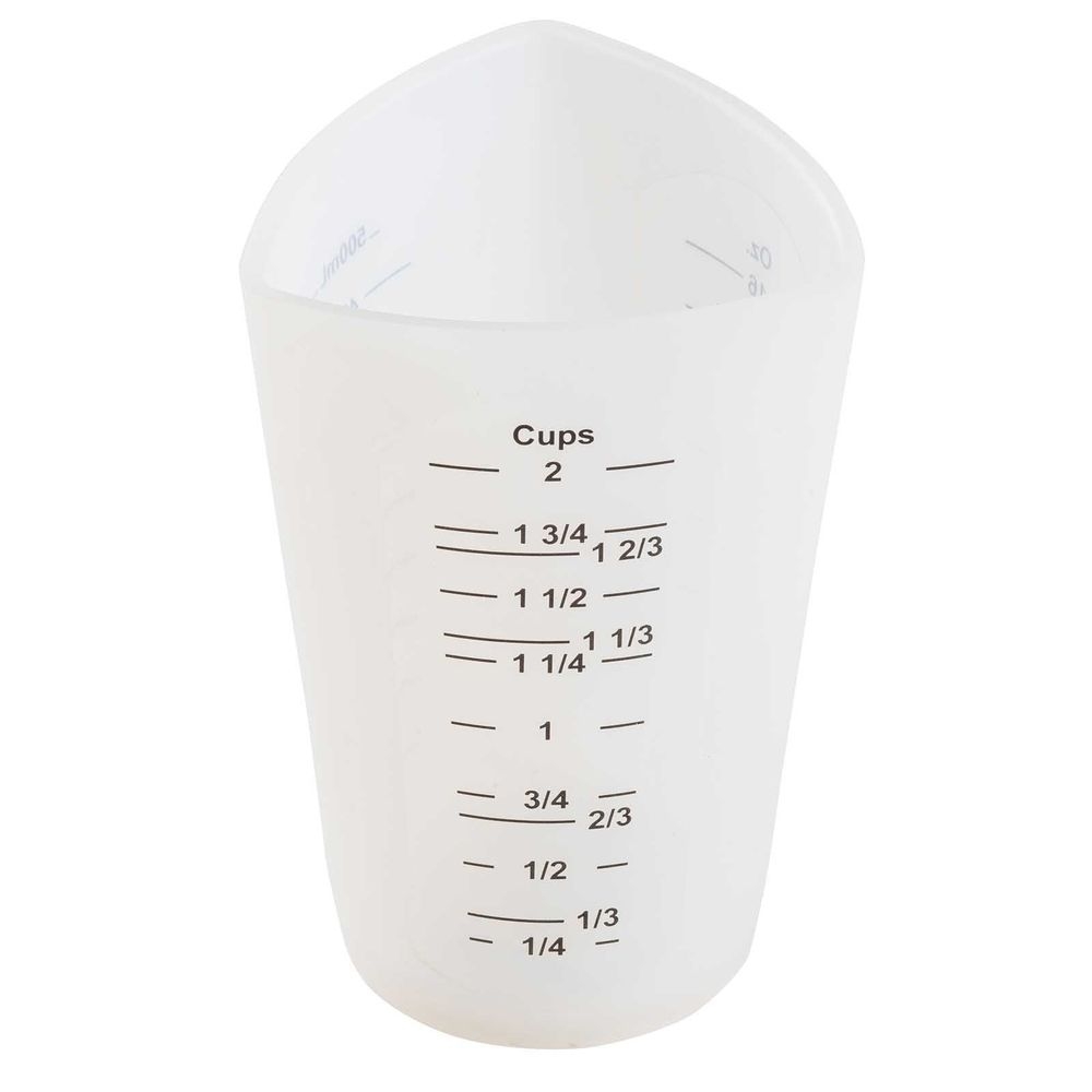 Tablecraft Silicone Flexible 2 Cup Measuring Cup, 3.875 x 3.875 x 5.875 inch