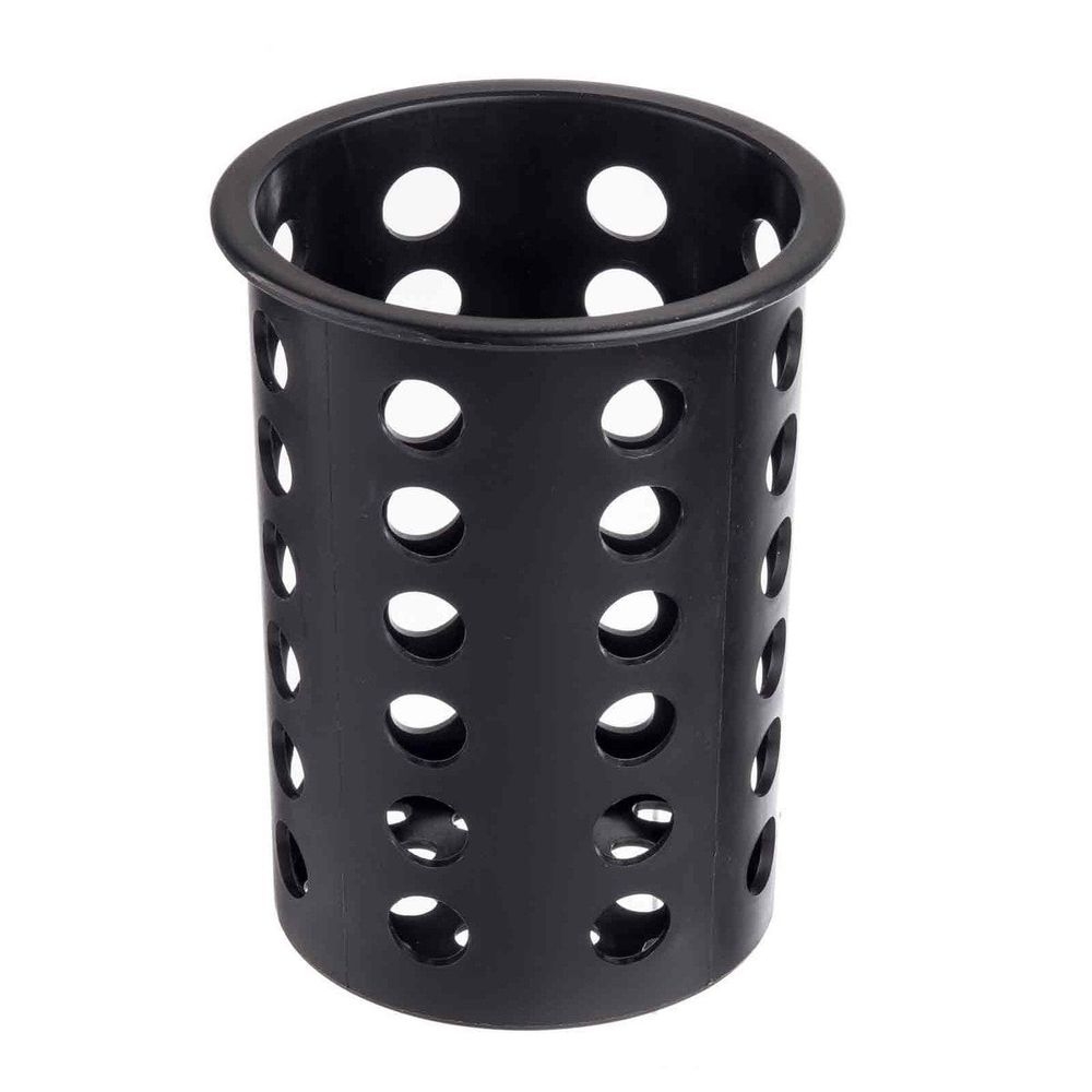 Tablecraft Black Polypropylene Flatware Cylinder, 4.375 x 4.375 x 5.5 inch -- 12 per case