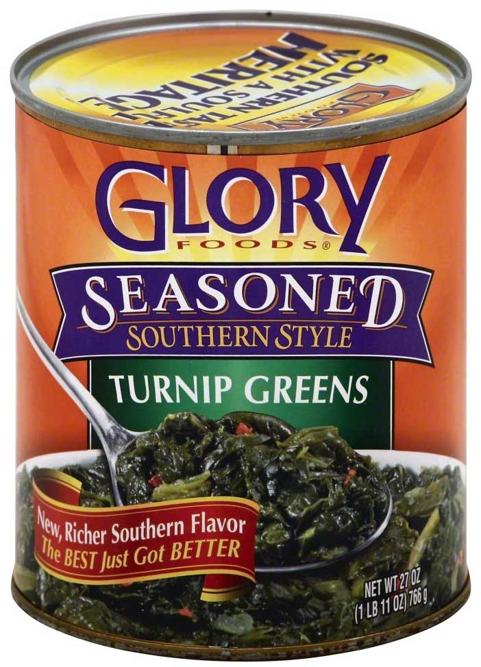 Glory Foods Seasoned Turnip Greens, 27 Ounce -- 12 per case