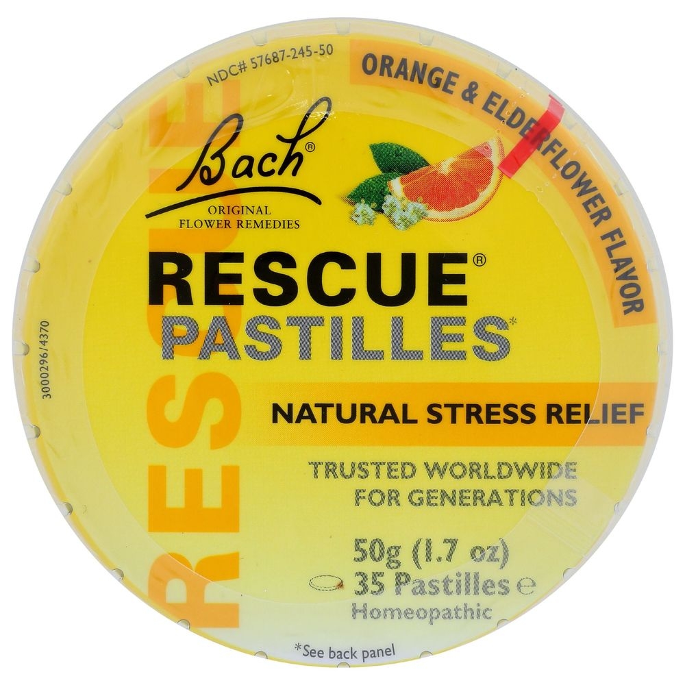 Nelson Bach Rescue Orange and Elderflower Stress Relief Pastilles, 50 Gram -- 12 per case