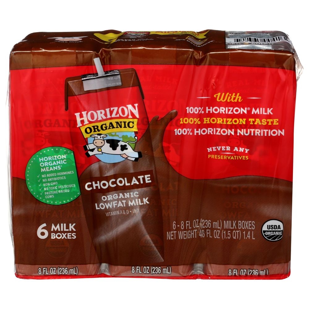 Horizon Organic 1 Percent Low Fat Chocolate Milk, 48 Fluid Ounce -- 3 per case