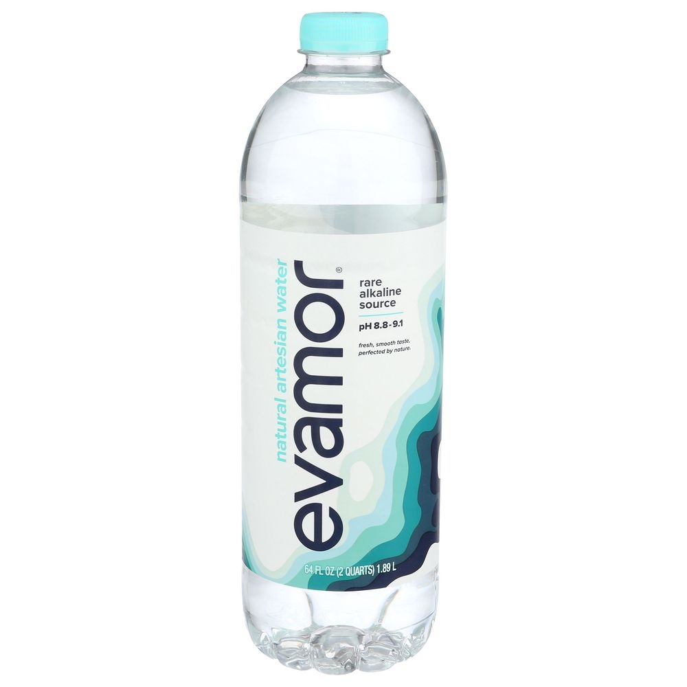 Evamor Rare Alkaline Source Natural Artesian Water, 64 Fluid Ounce -- 8 per case