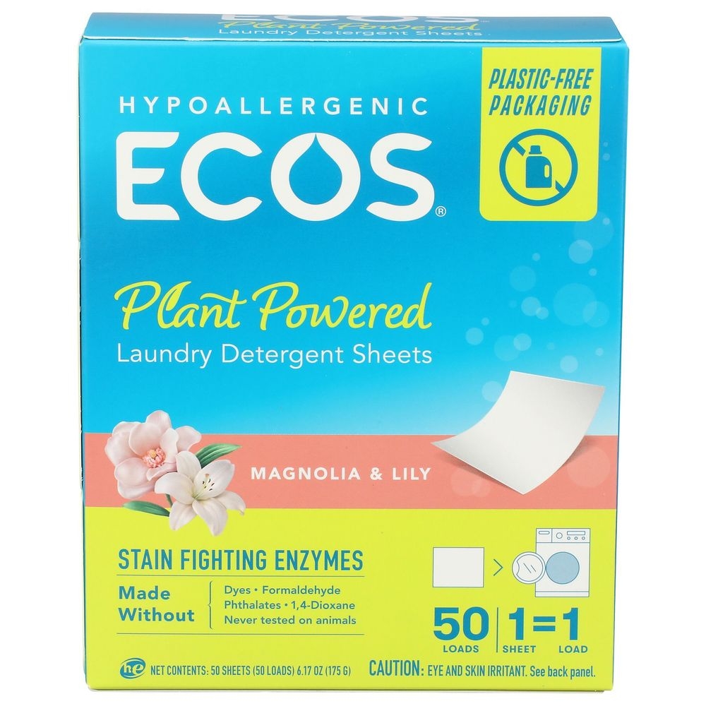 Ecosnext Magnolia and Lily Liquidless Laundry Detergent Sheets, 50 count -- 10 per case