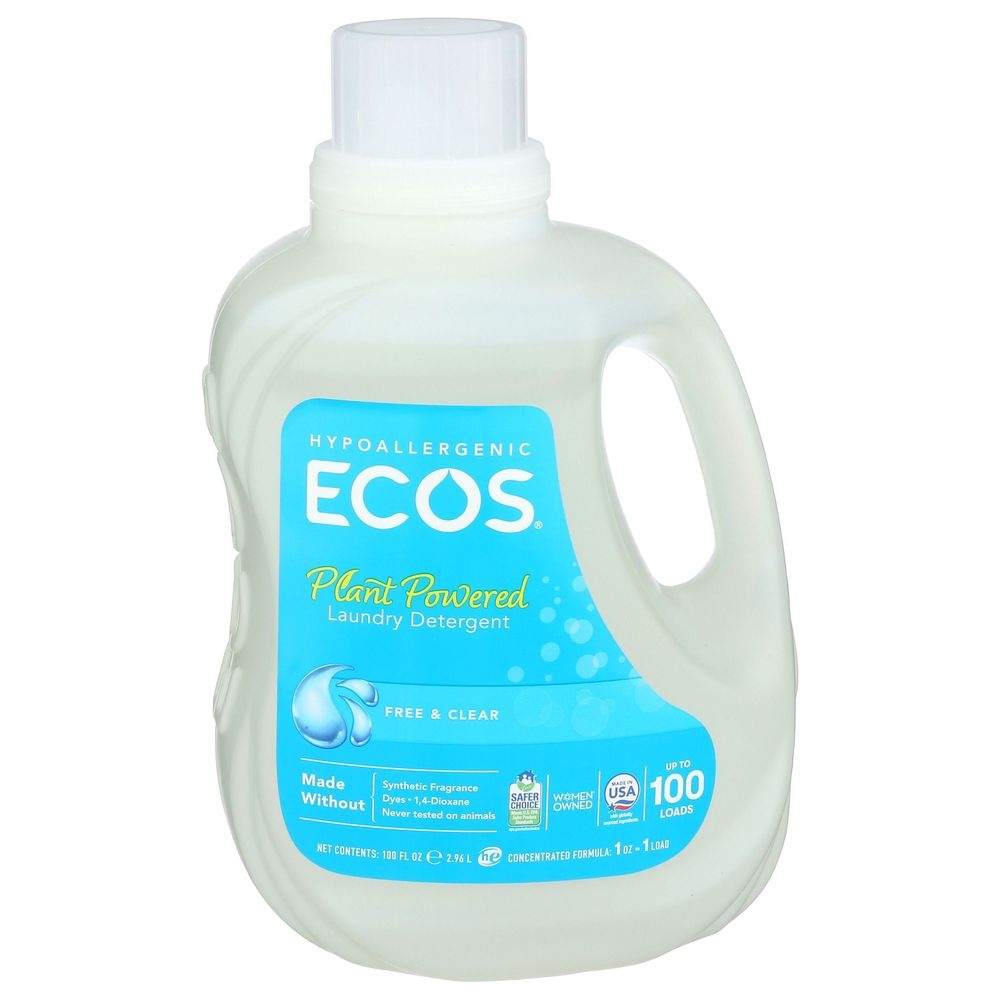 ECOS Free and Clear Hypoallergenic Laundry Detergent, 100 Ounce -- 4 per case