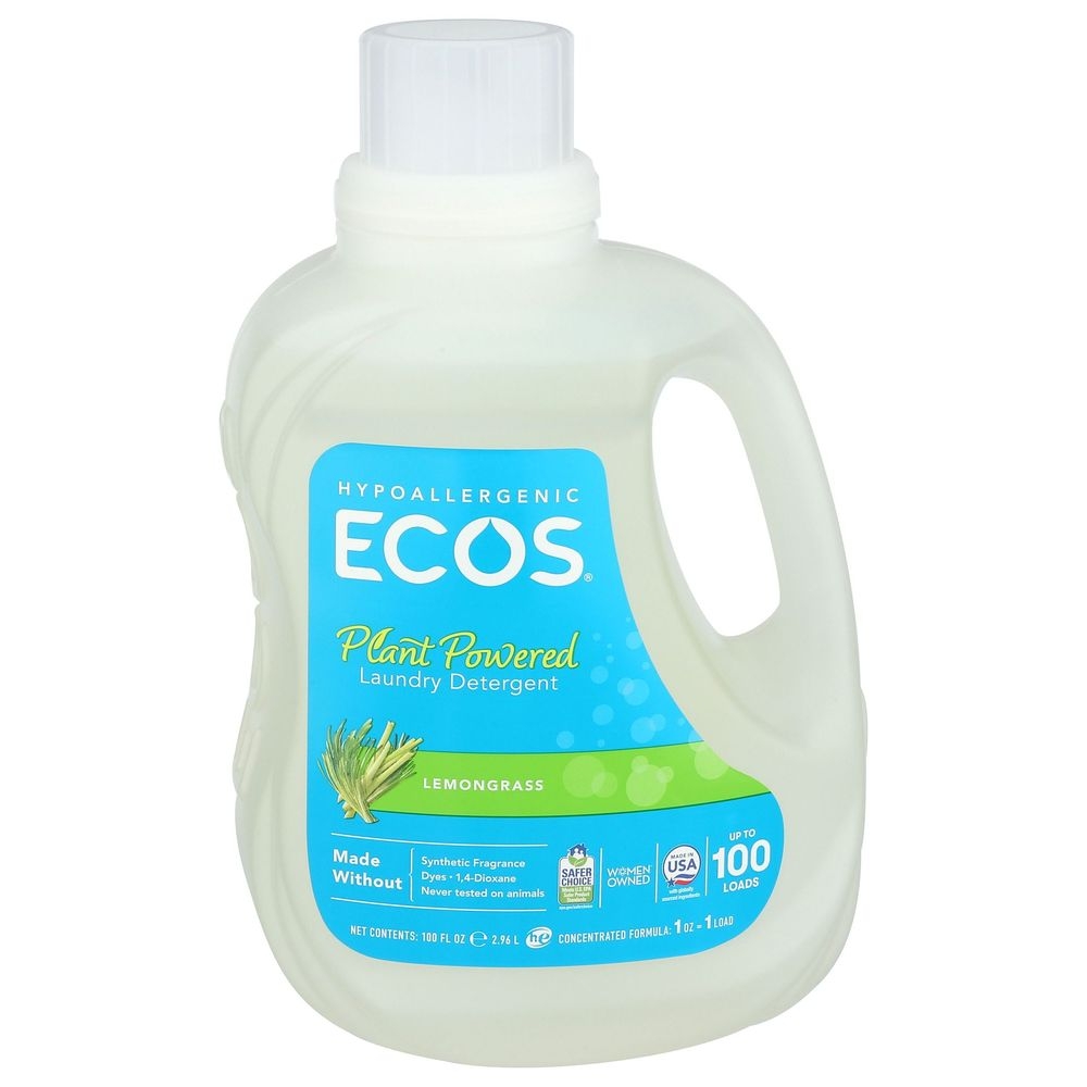 ECOS Lemongrass Hypoallergenic Laundry Detergent, 100 Ounce -- 4 per case