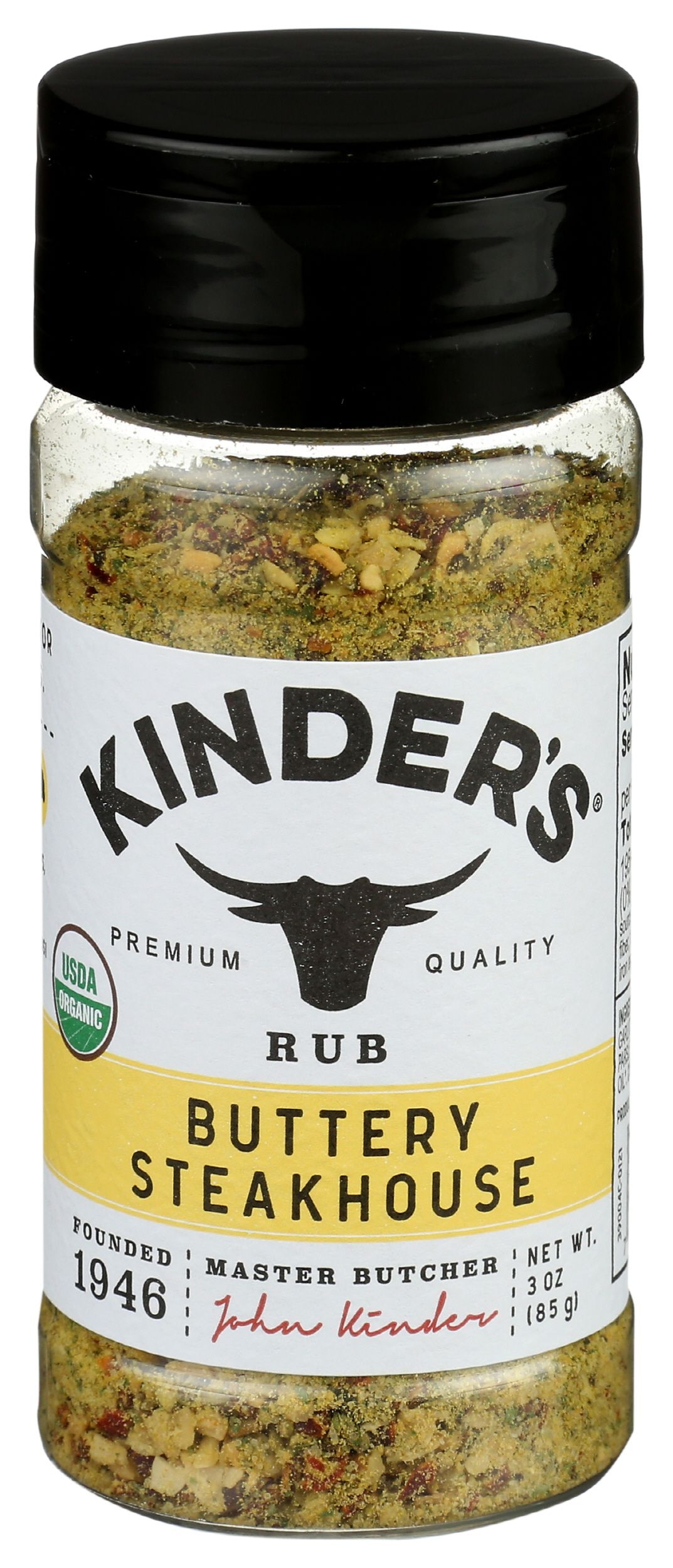 Kinders Organic Buttery Steakhouse Rub, 3 Ounce -- 8 per case