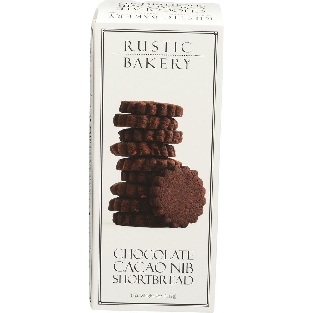 Rustic Bakery Chocolate Cacao Nib Shortbread Cookies, 4 Ounce -- 12 per case