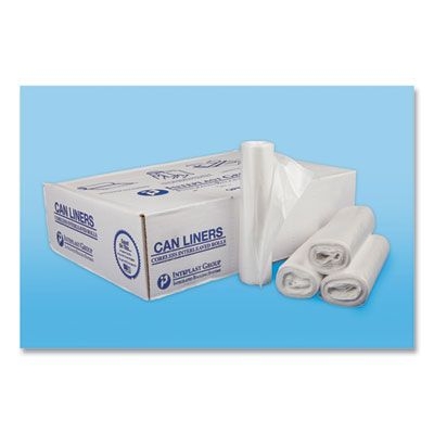 Inteplast Group High-Density Can Liner, 30 x 37, 30gal, 13mic, Clear, 25/Roll, 20 Rolls/Carton