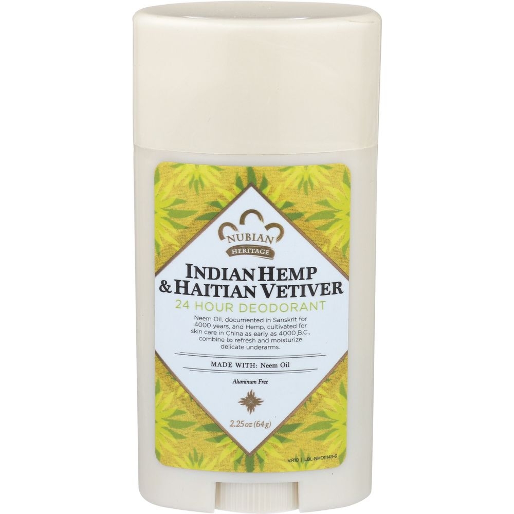 Nubian Heritage Indian Hemp and Haitian Vetiver 24 Hour Deodorant, 2.25 Ounce