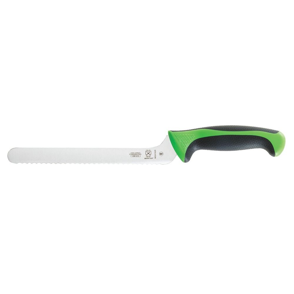Mercer Culinary Millennia Colors Green Offset Wavy Edge Bread Knife, 8 inch