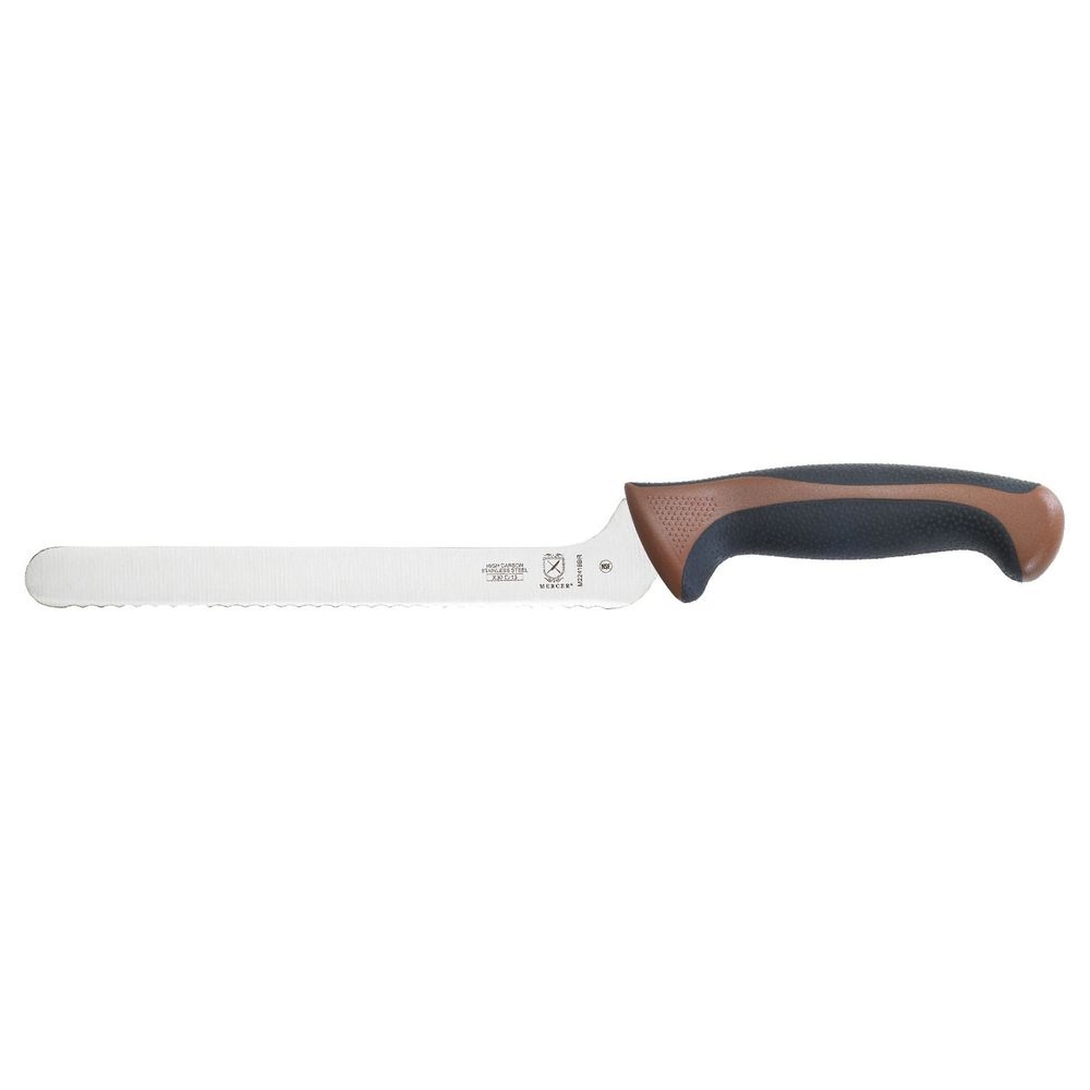 Mercer Culinary Millennia Colors Brown Offset Wavy Edge Bread Knife, 8 inch