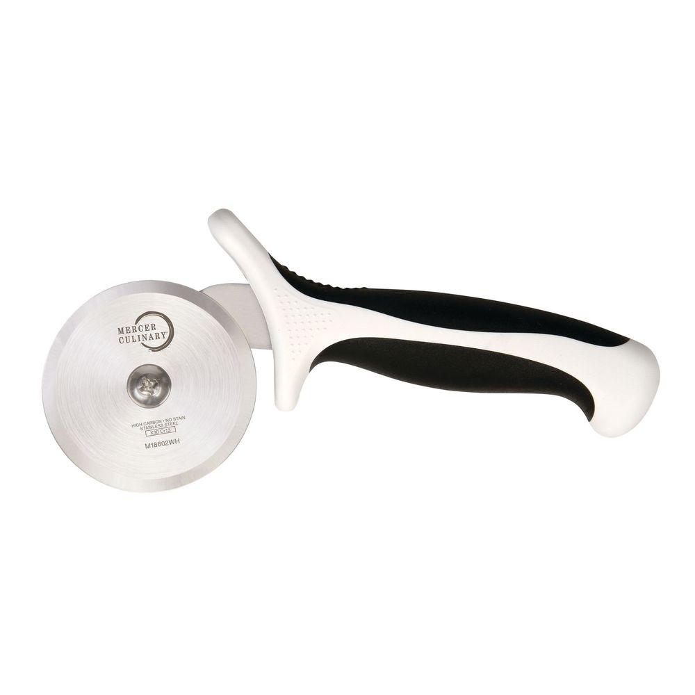 Mercer Culinary Millennia Pizza Cutter with White Handle, 2.75 inch Wheel