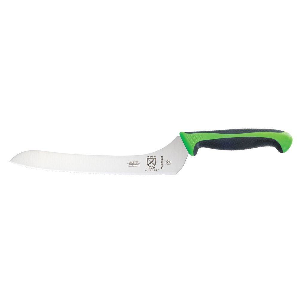 Mercer Culinary Millennia Colors Green Offset Wavy Edge Bread Knife, 9 inch