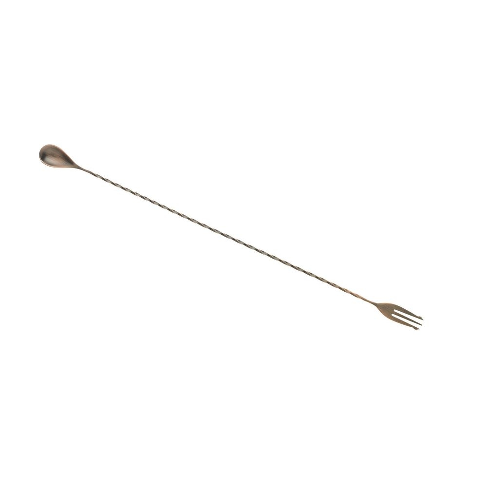 Barfly Antique Copper Bar Spoon with Fork End, 19 5/8 inch