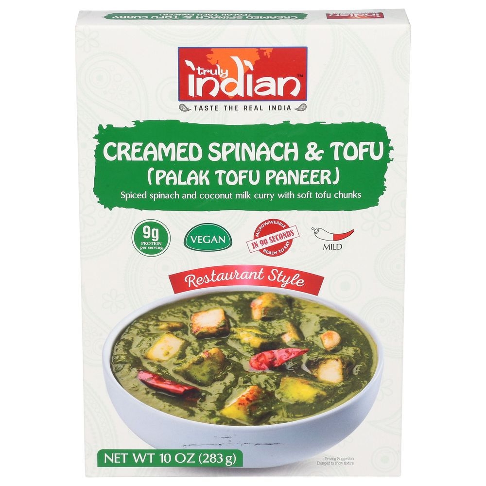 Truly Indian Creamed Spinach and Tofu Curry Entree, 10 Ounce -- 6 per case