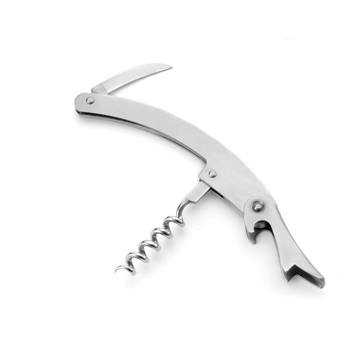 Tablecraft Stainless Steel Premium Curved Blade Wine Key Corkscrew, 4.25 x 1 x 0.375 inch