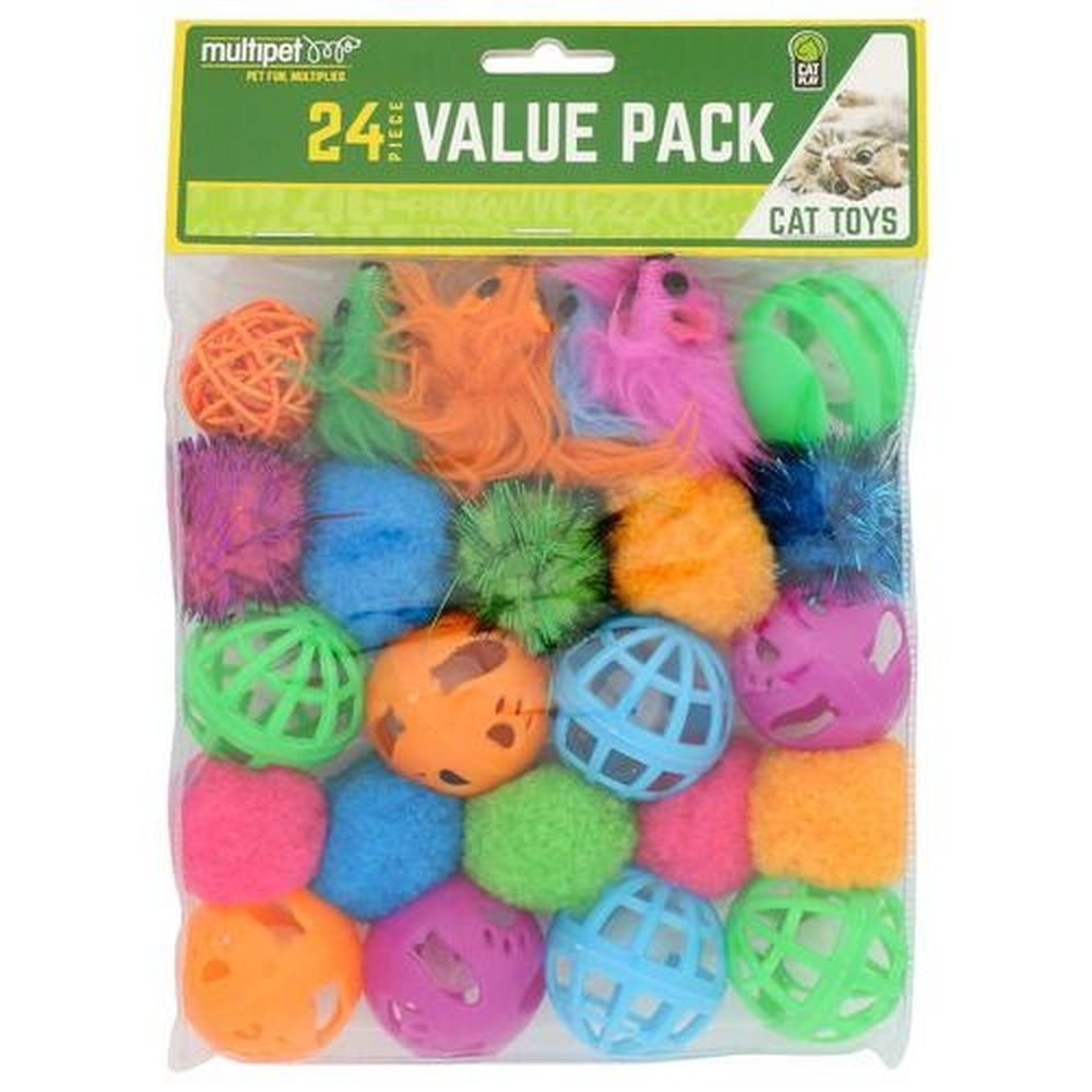 Multipet 24 Piece Value Pack Toy for Cat -- 3 per case