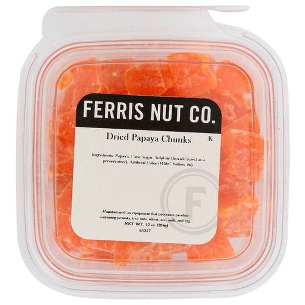 Ferris Coffee and Nut Dried Papaya Chunks, 10 Ounce -- 12 per case
