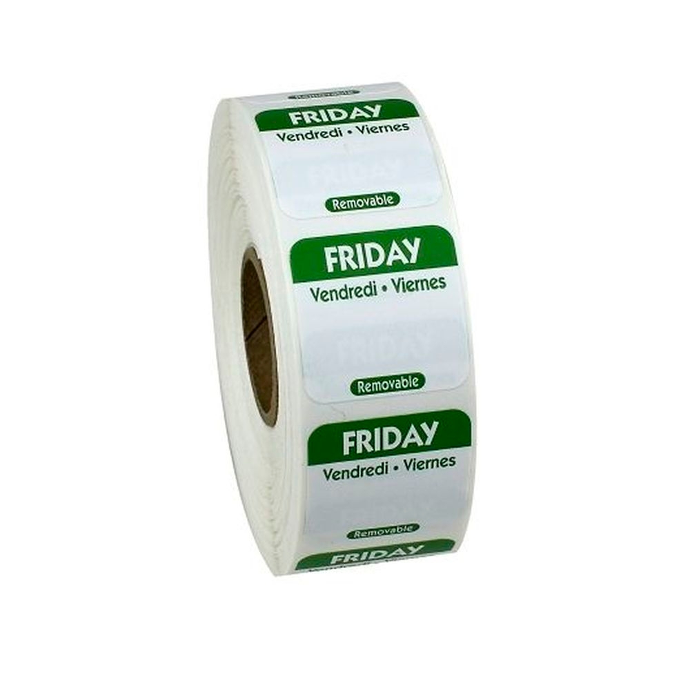 Ncco Removable Trilingual Friday Label Roll, 3 count