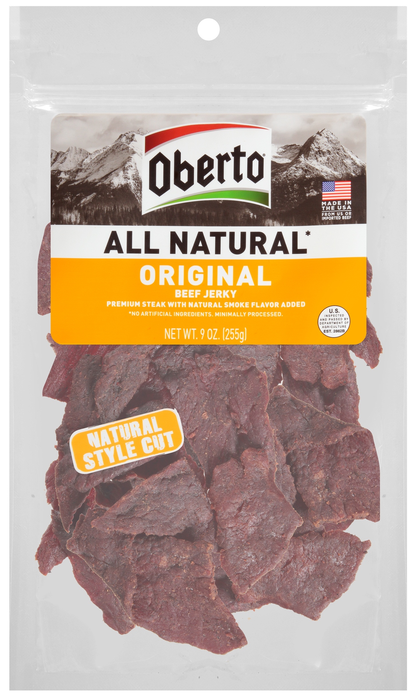 Oberto Original Beef Jerky, 9 Ounce -- 6 per case.