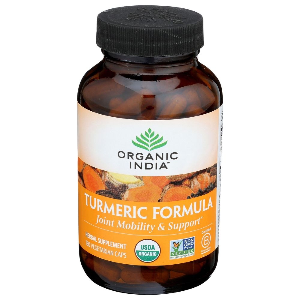 Organic India Turmeric Formula Vegetarian Capsules, 180 count