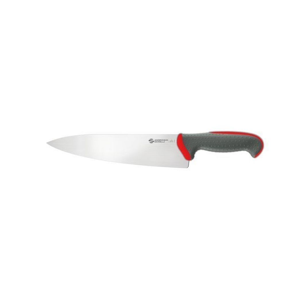 Ambrogio Sanelli Tecna Red Chef Knife with Semi Polished Blade Finishing, 9.5 inch