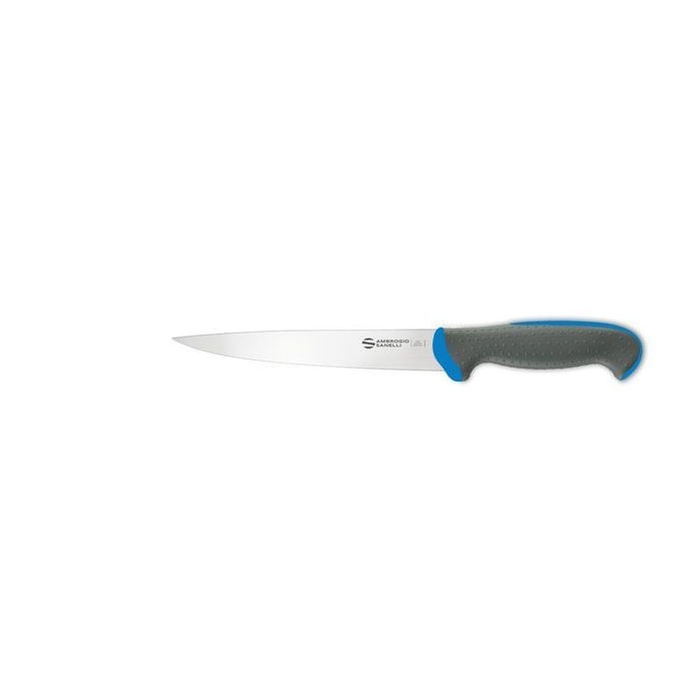 Ambrogio Sanelli Tecna Blue Flexible Fish Filleting Knife with Semi Polished Blade Finishing, 7 inch