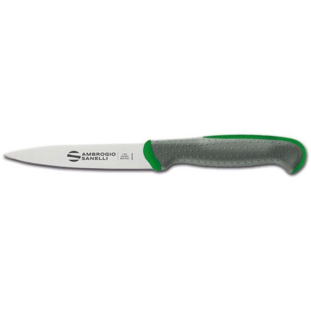 Ambrogio Sanelli Tecna Green Paring Knife with Semi Polished Blade Finishing, 4.25 inch