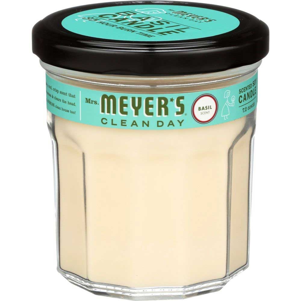 Mrs Meyers Large Basil Scented Soy Candle, 7.2 Ounce -- 6 per case