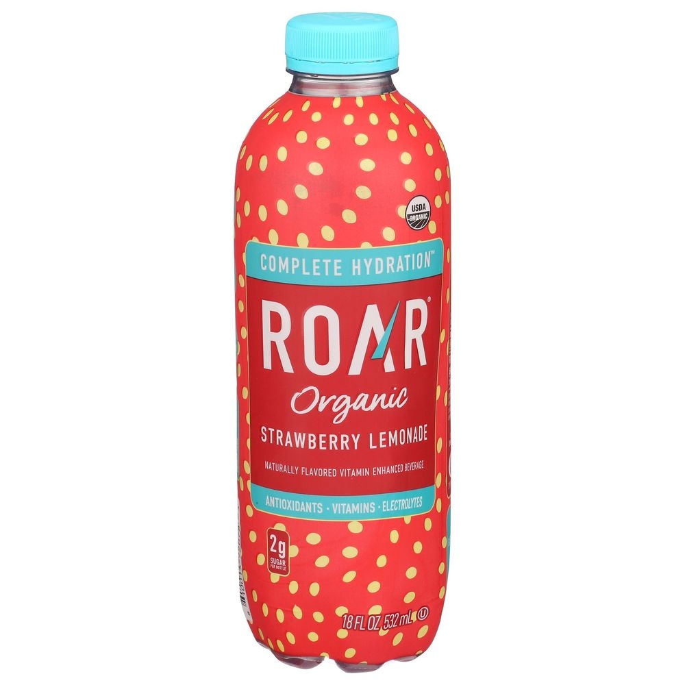 Roar Organic Strawberry Lemonade Water, 18 Fluid Ounce -- 12 per case