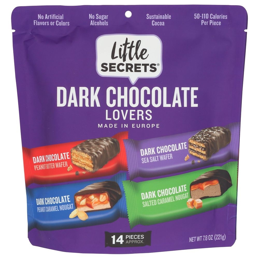 Little Secrets Dark Chocolate Lovers Mini Crisp Wafer, 7.8 Ounce -- 6 per case