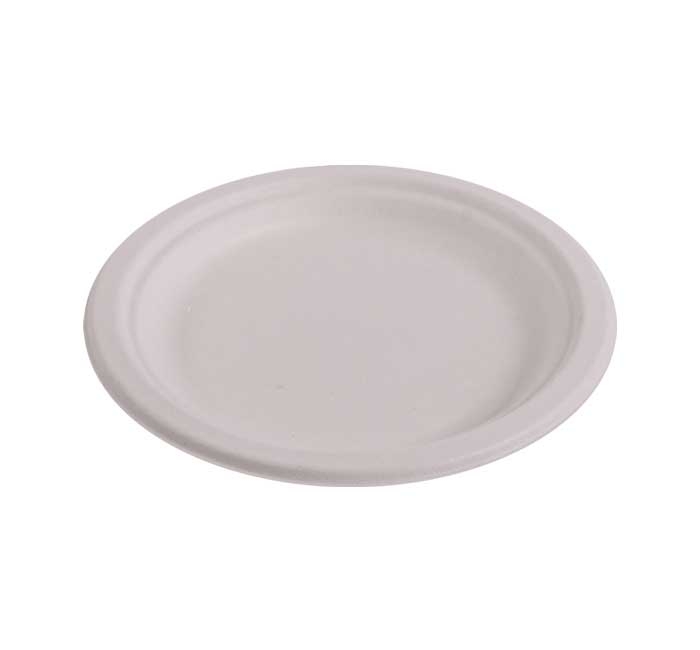 KITCH 24/7 White Compostable Molded Fiber Paper Plate, 6 inch -- 1000 per case