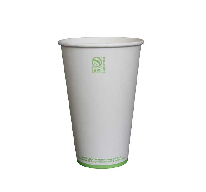 KITCH 24/7 White Compostable Paper Hot Cup, 16 Ounce -- 1000 per case